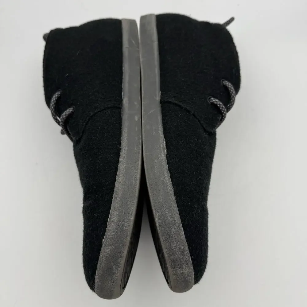 Sanuk Walla Chukka Men's 12 Black Felt Textile Lace Up Sidewalk Surfer Shoes